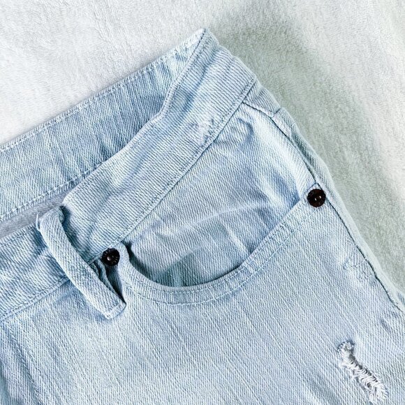 Women's Tilt Denim Shorts | Light Blue Wash | Distressed | Size 7 | Stretch - Picture 5 of 16